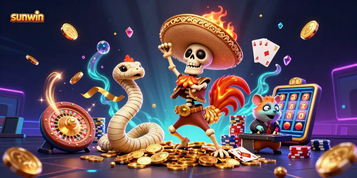 Experience exhilarating wins at sunwin with dynamic game elements and vibrant characters in a lavish casino scene.