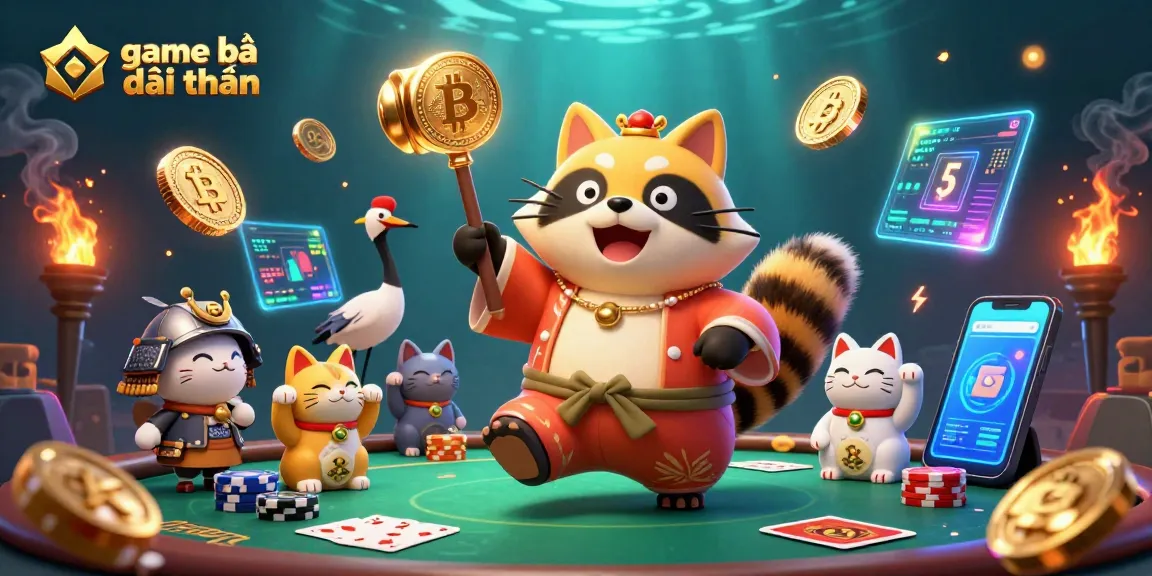 Enhance your gaming experience with game bài đổi thưởng through a vibrant 3D illustration showcasing poker elements and dynamic characters.