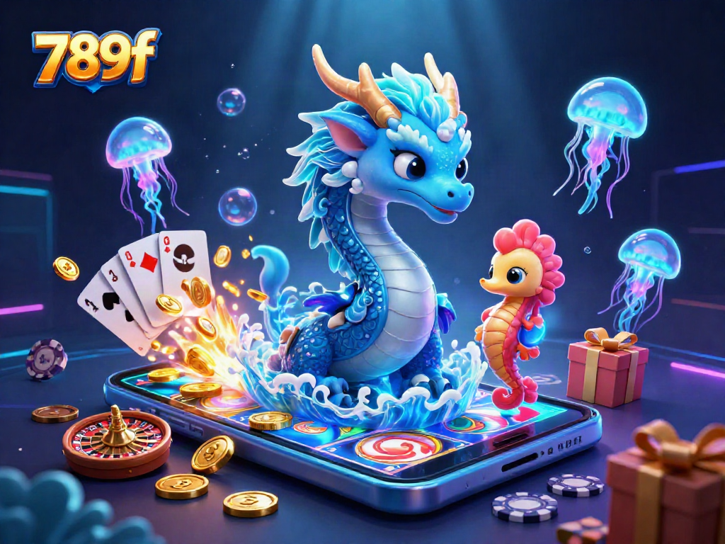 Immerse in 789f's vibrant 3D underwater casino adventure with dragon, seahorse, and slot games.