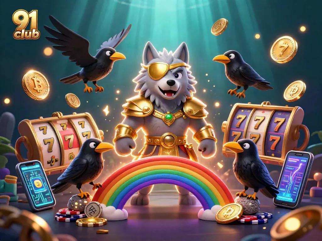 Engage with the 91 club scenic illustration showcasing Odin with mythical elements in a casino world.
