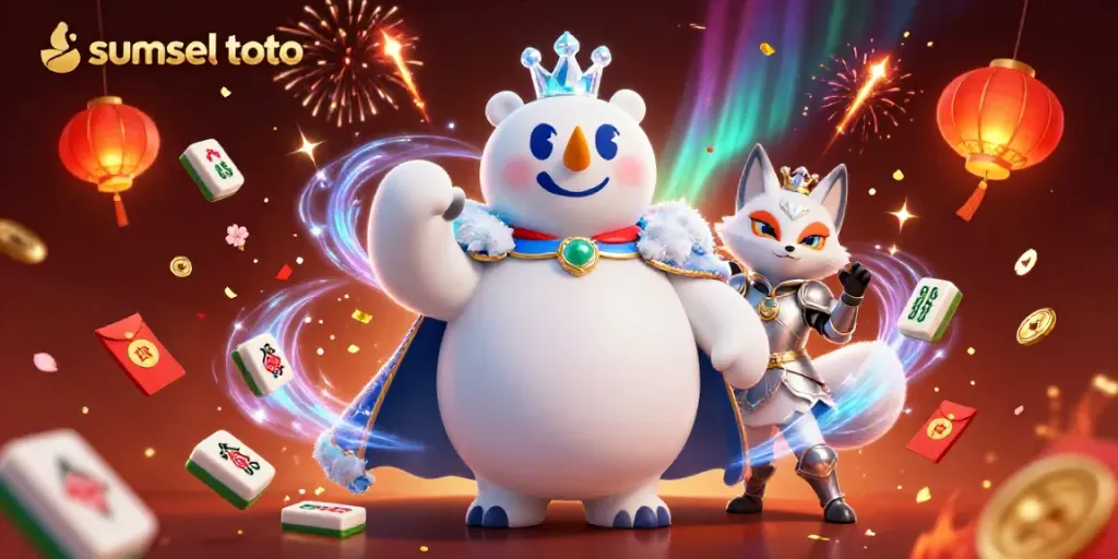 Experience thrilling wins with sumsel toto in an enchanting casino-themed illustration.