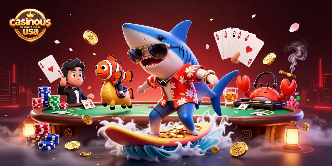 Experience the casinous no deposit bonus usa with vibrant characters and casino elements in a dynamic 3D scene.