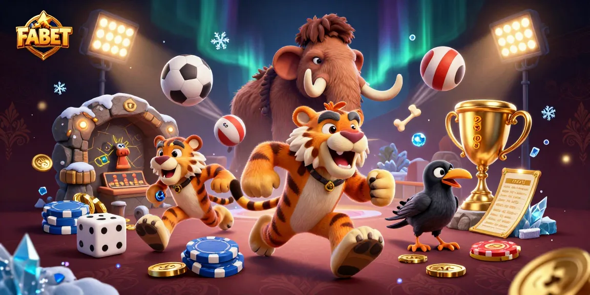 Experience FABET's thrilling prehistoric casino with sports betting action and vibrant elements.